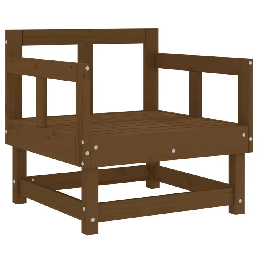 Chaises de jardin lot de 2 marron miel bois massif de pin - 3