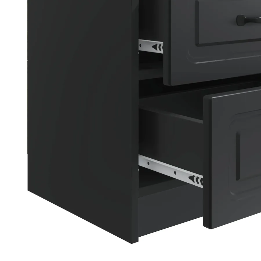 Cabinet de chevet avec tiroir 2 pcs Noir 43 x 34,5 x 44,5 cm - 11