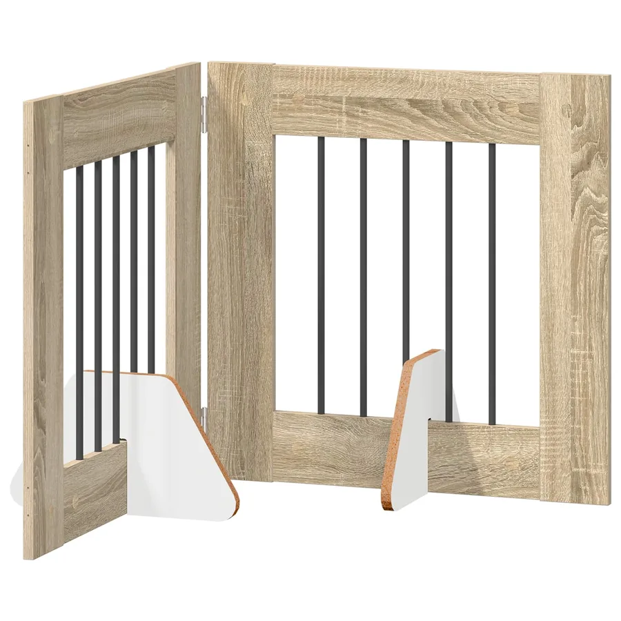 Porte de chien pliable avec supports 2 pcs Chêne Sonoma - 2
