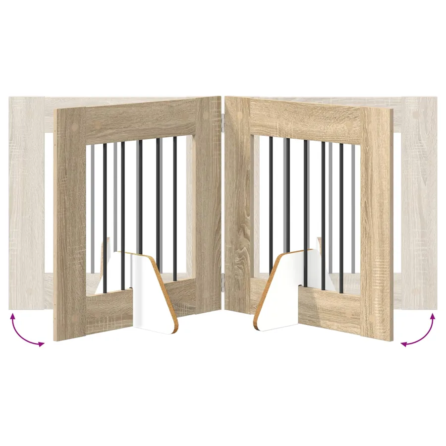 Porte de chien pliable avec supports 2 pcs Chêne Sonoma - 7