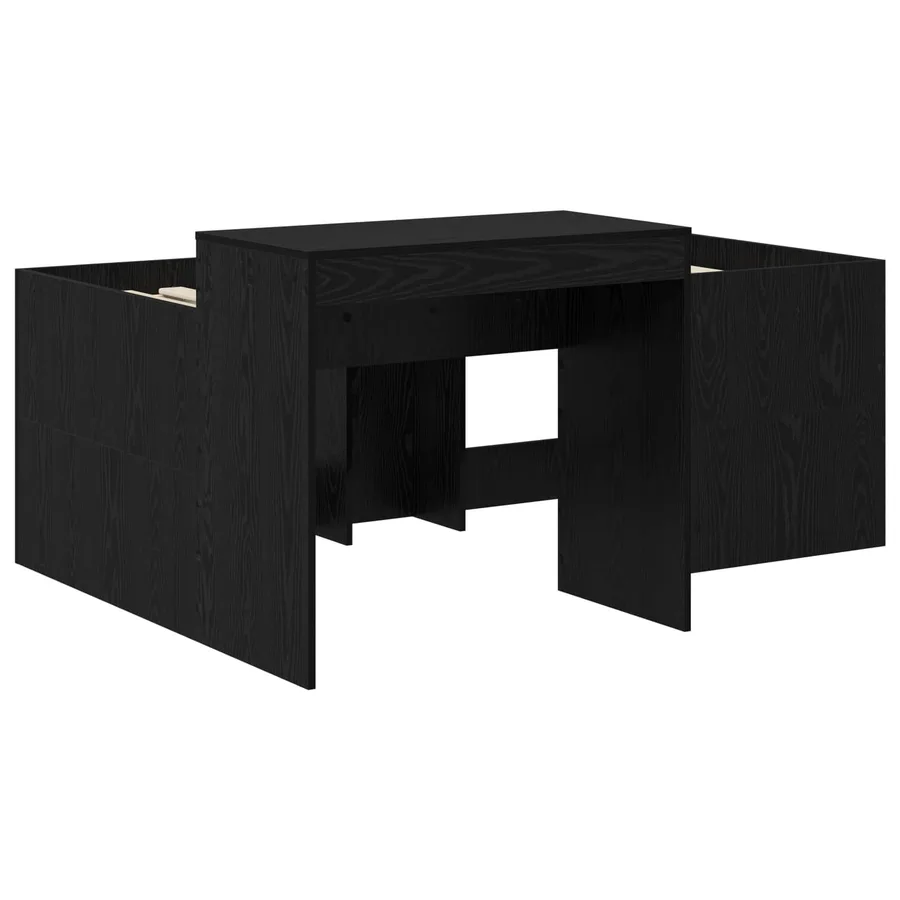 Lit haut pour enfants avec bureau Noir 80 x 160 cm - 3