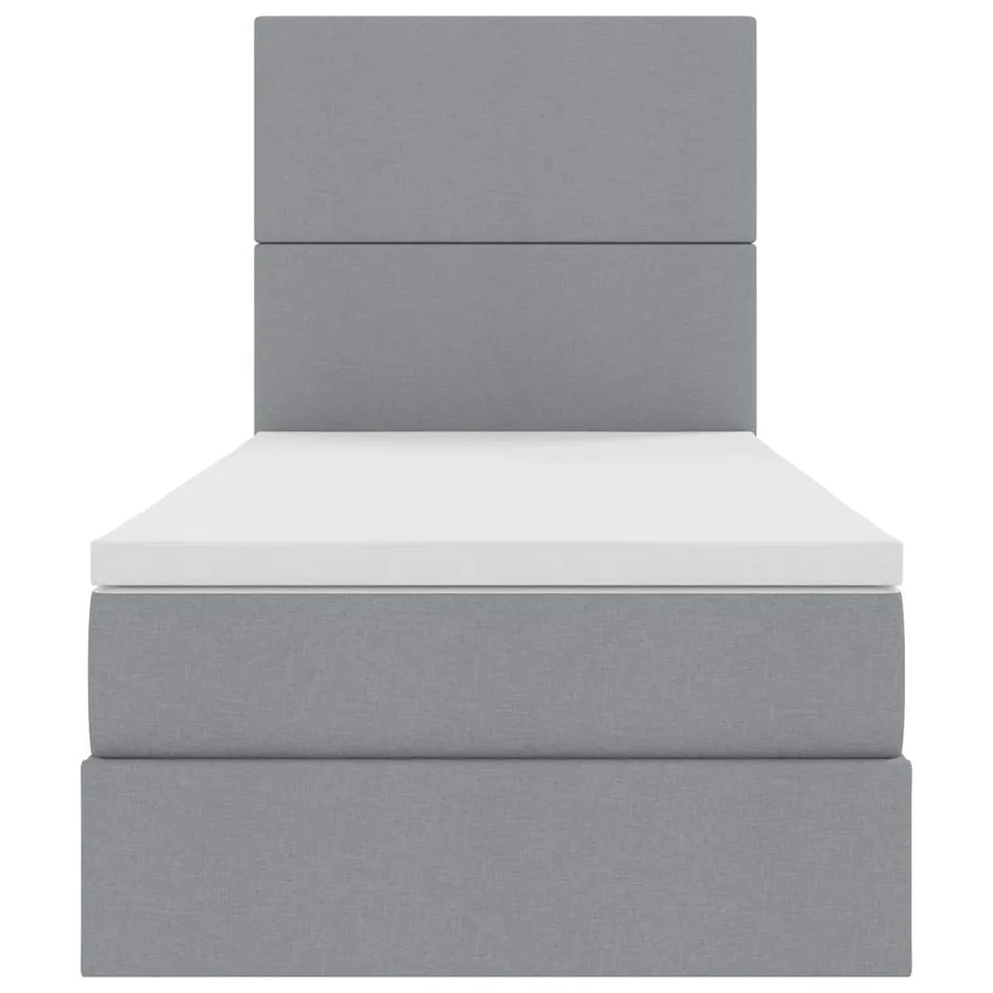 Lit avec rangement et matelas Gris clair 100 x 200 cm tissu - 7