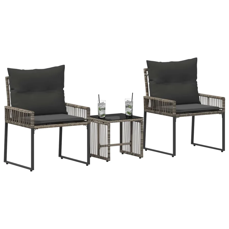 Ensemble de meubles d'extérieur 7 pcs Gris et Gris foncé - 3