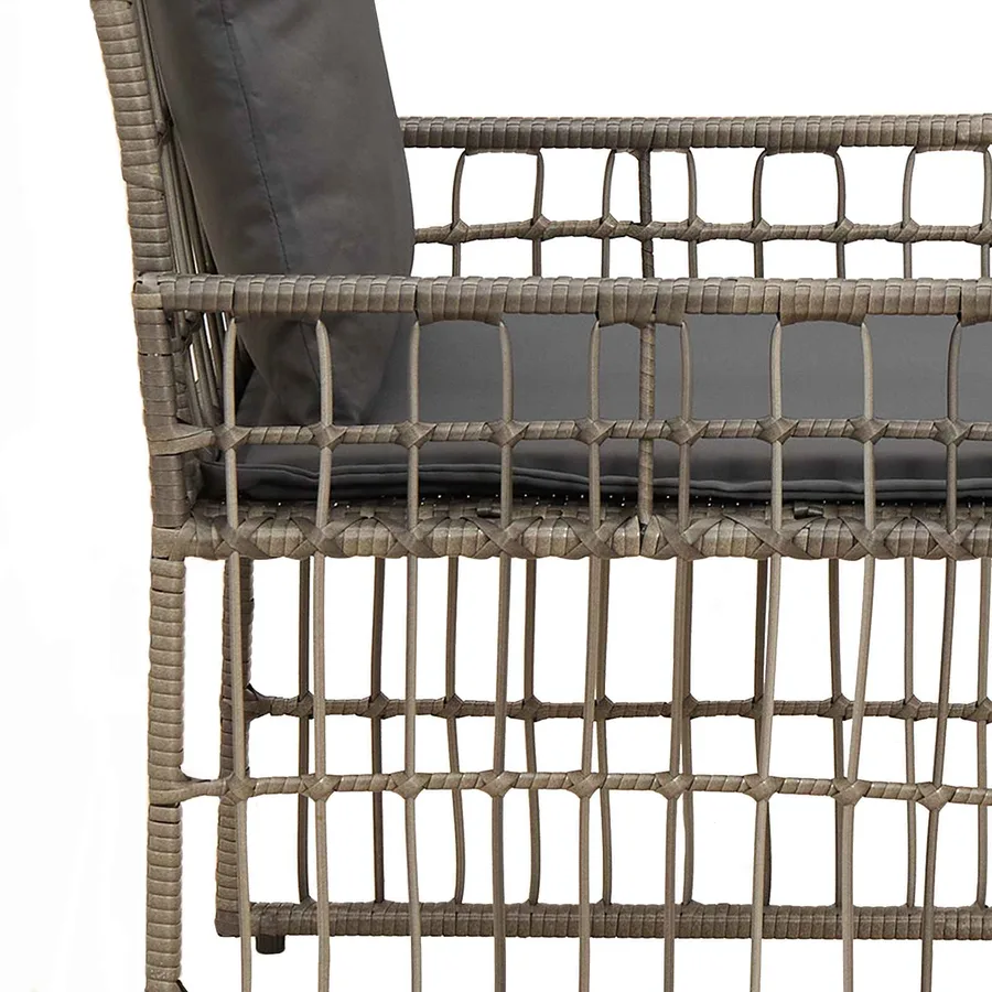 Ensemble de meubles d'extérieur 3 pcs Noir et Gris foncé - 10