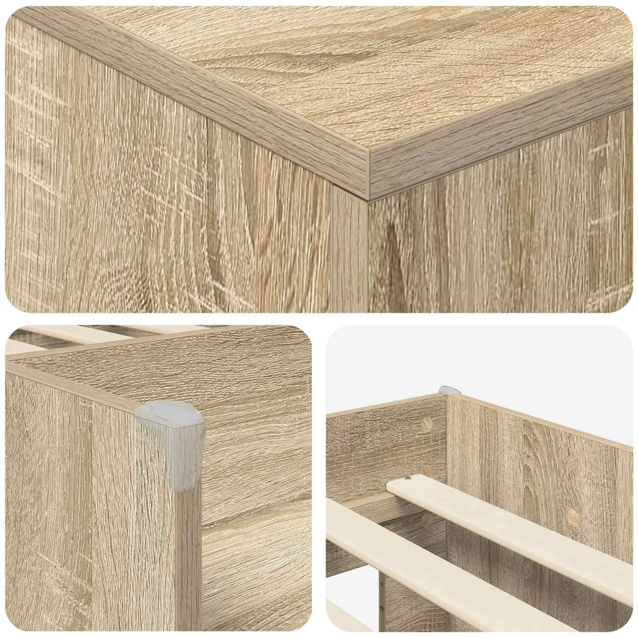 Cadre de lit en mezzanine avec cabinet 3 pc Chêne Sonoma - 6
