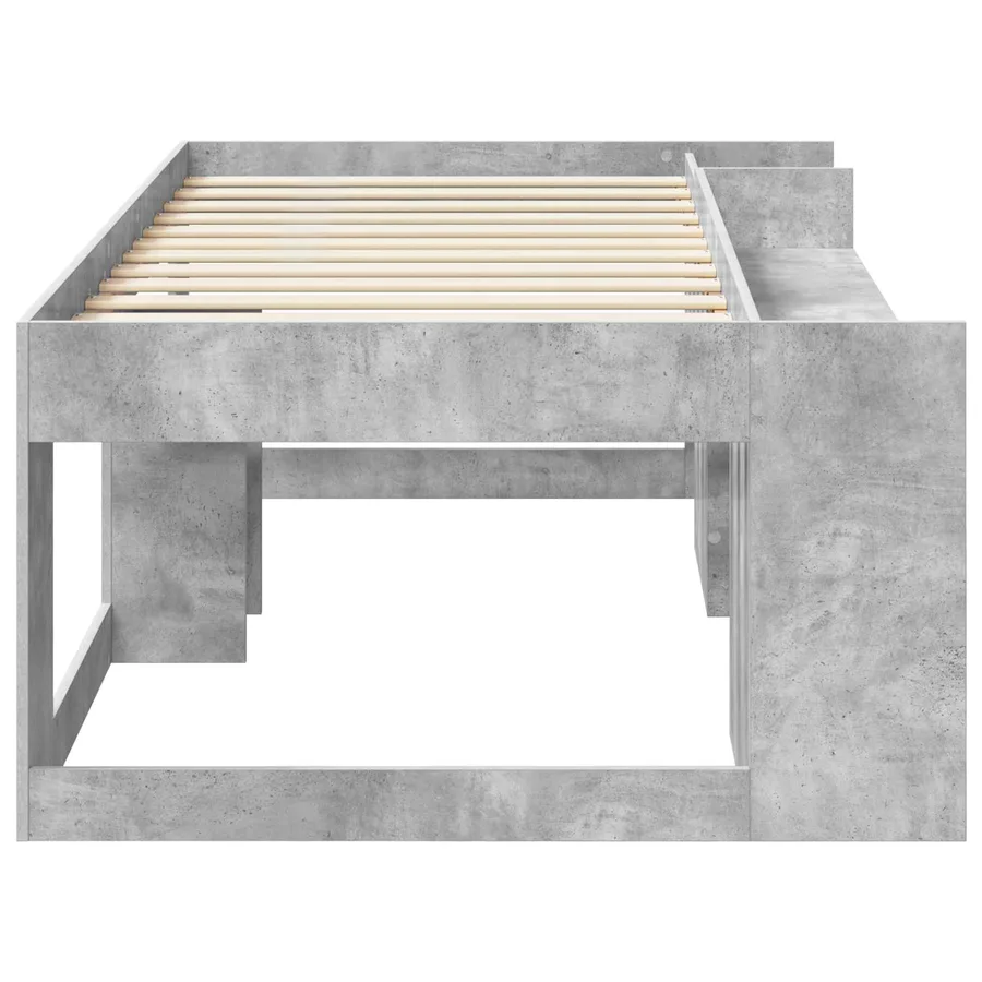 Cadre de lit pour enfants avec rangement Gris béton - 4