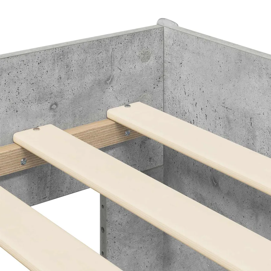 Cadre de lit pour enfants avec rangement Gris béton - 6