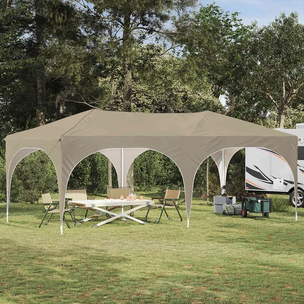 Tente de fête pop-up 575 x 288 x 245 cm Crème Tissu Oxford