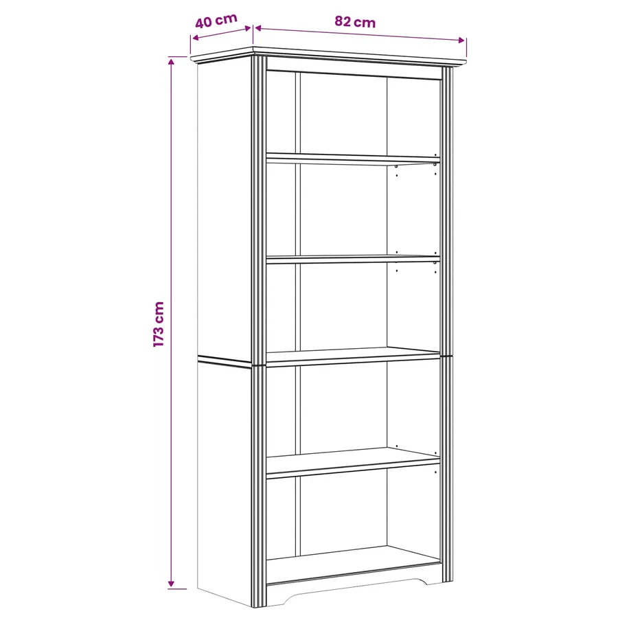 Bibliothèque BODO Marron miel 82 x 40 x 173 cm - 6