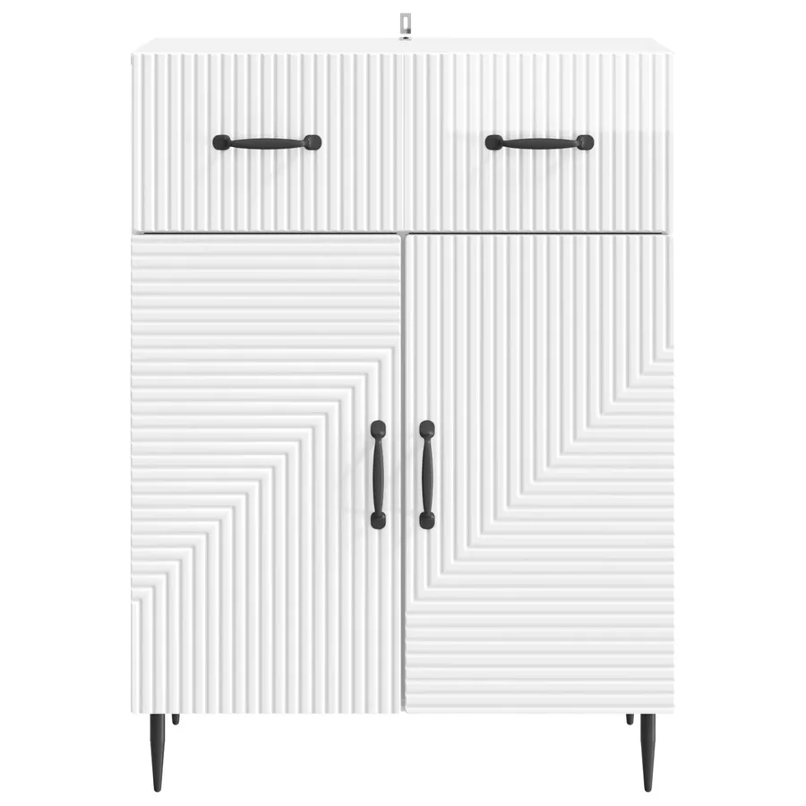 Buffet Blanc brillant 66 x 34,5 x 89,5 cm Bois d'ingénierie - 6