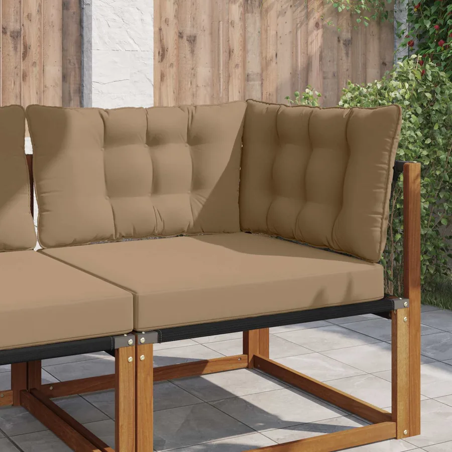 Coussin de canapé d'extérieur Polyester Taupe 80 x 43 x 10 cm