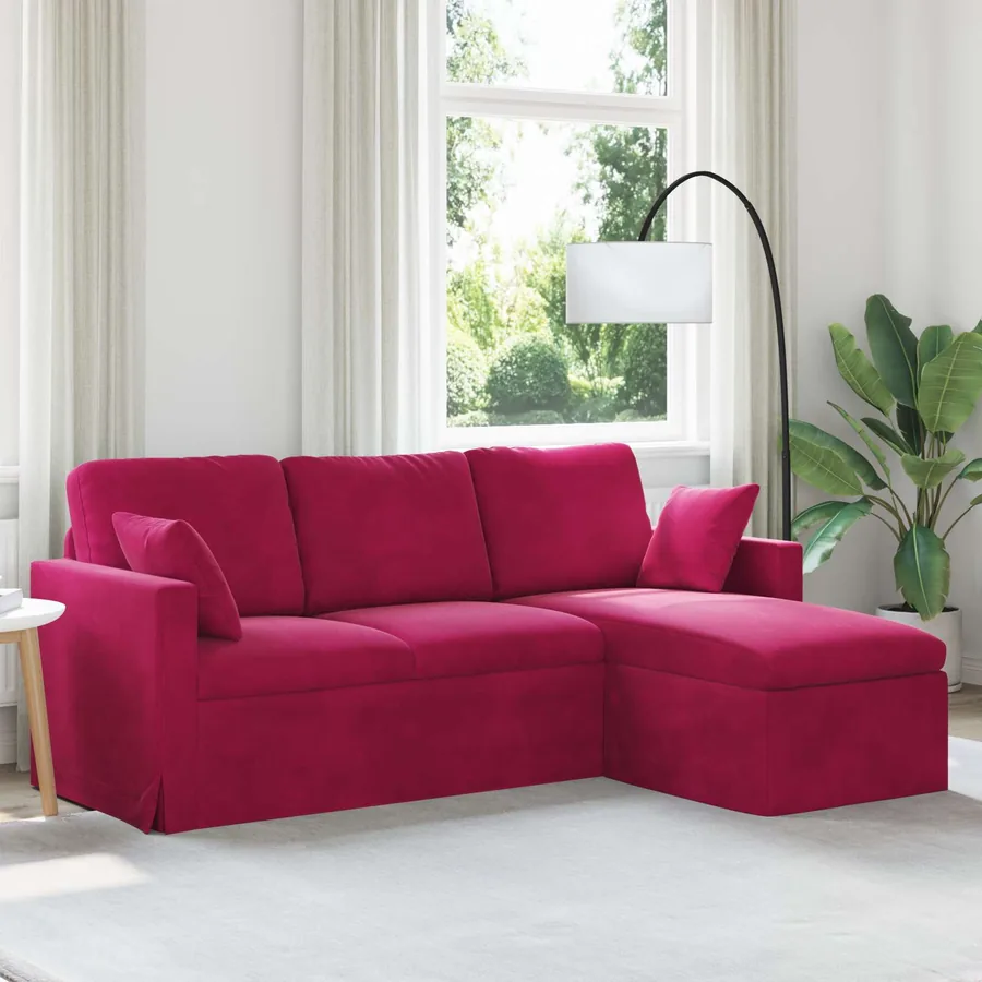 Canapé Bordeaux 198 x 134 x 80 cm Velours