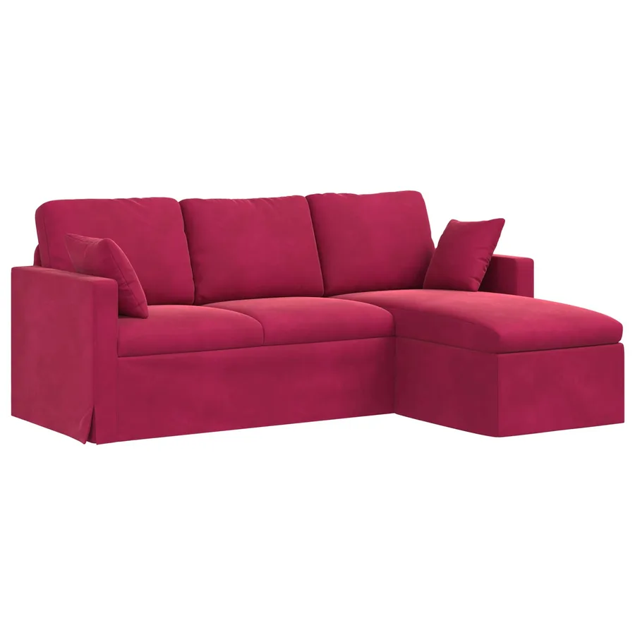 Canapé Bordeaux 198 x 134 x 80 cm Velours - 2