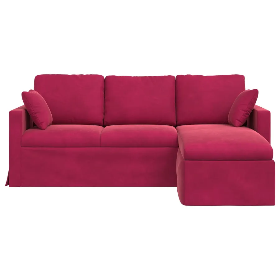 Canapé Bordeaux 198 x 134 x 80 cm Velours - 4