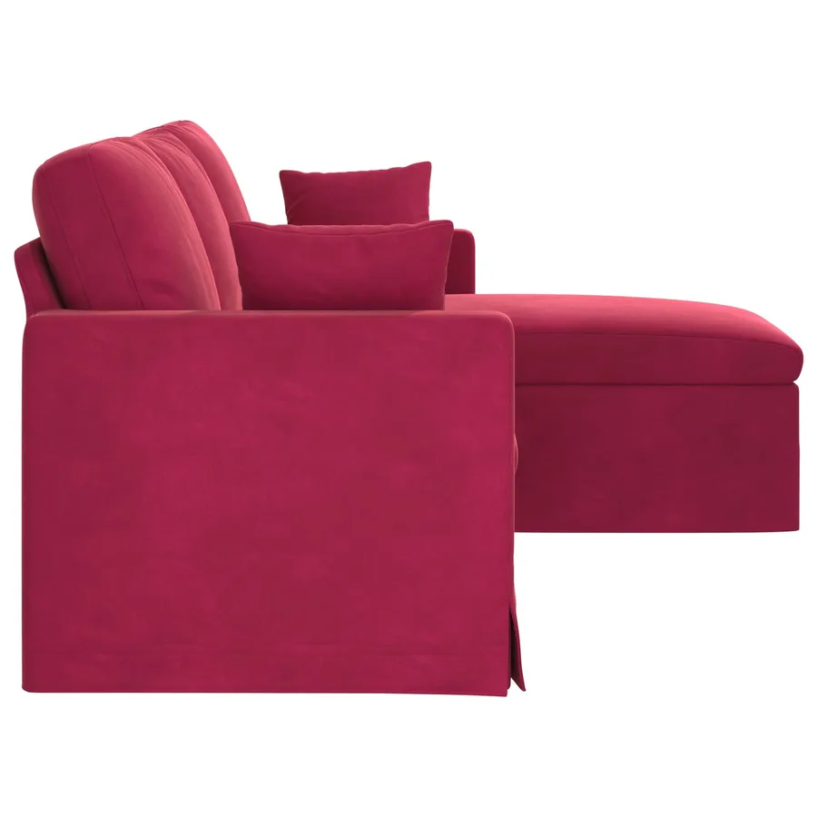 Canapé Bordeaux 198 x 134 x 80 cm Velours - 5