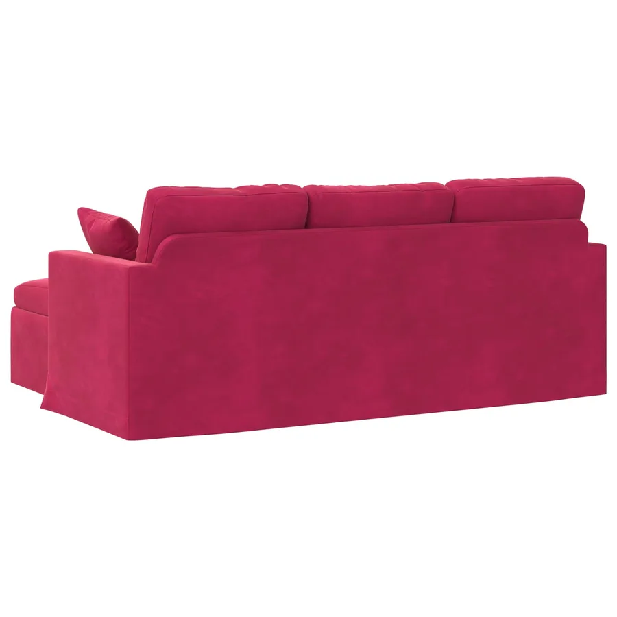 Canapé Bordeaux 198 x 134 x 80 cm Velours - 6