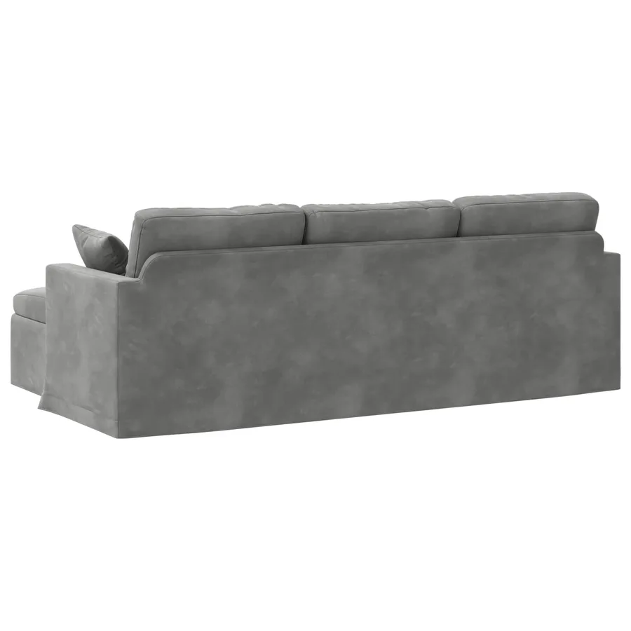 Canapé Gris foncé 228 x 134 x 80 cm Velours - 6