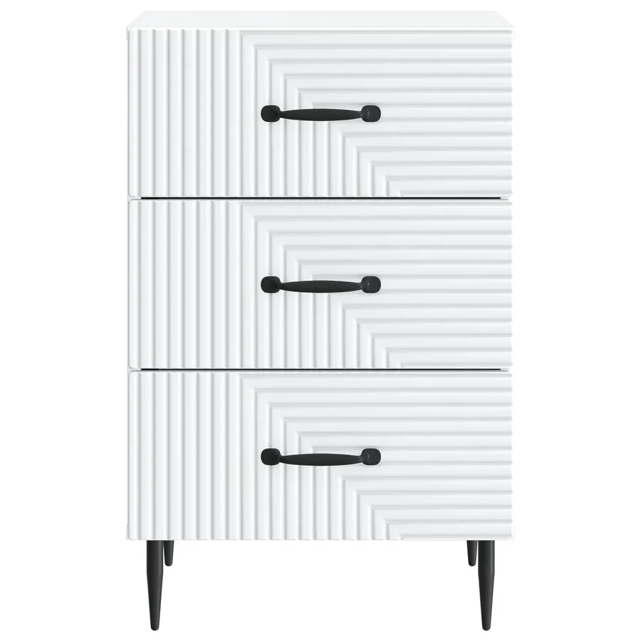 Cabinet de chevet Blanc 43 x 41 x 66,5 cm Bois d'ingénierie - 5