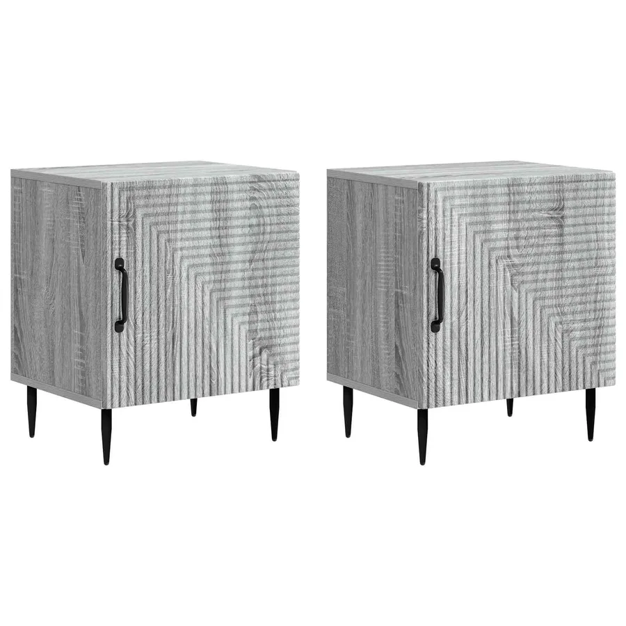Cabinet de chevet 2 pcs Sonoma gris 43 x 34,5 x 50 cm - 2