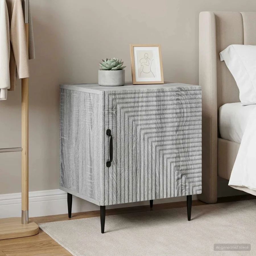 Cabinet de chevet 2 pcs Sonoma gris 43 x 34,5 x 50 cm - 4