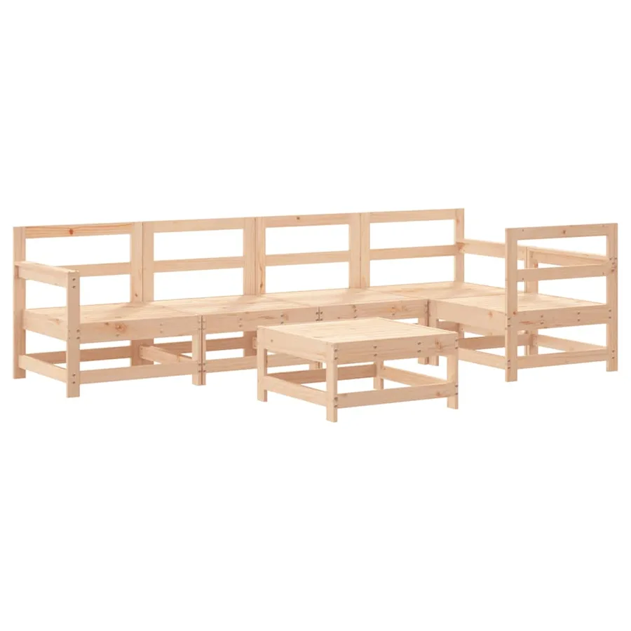 Salon de jardin 6 pcs Bois de pin massif - 2