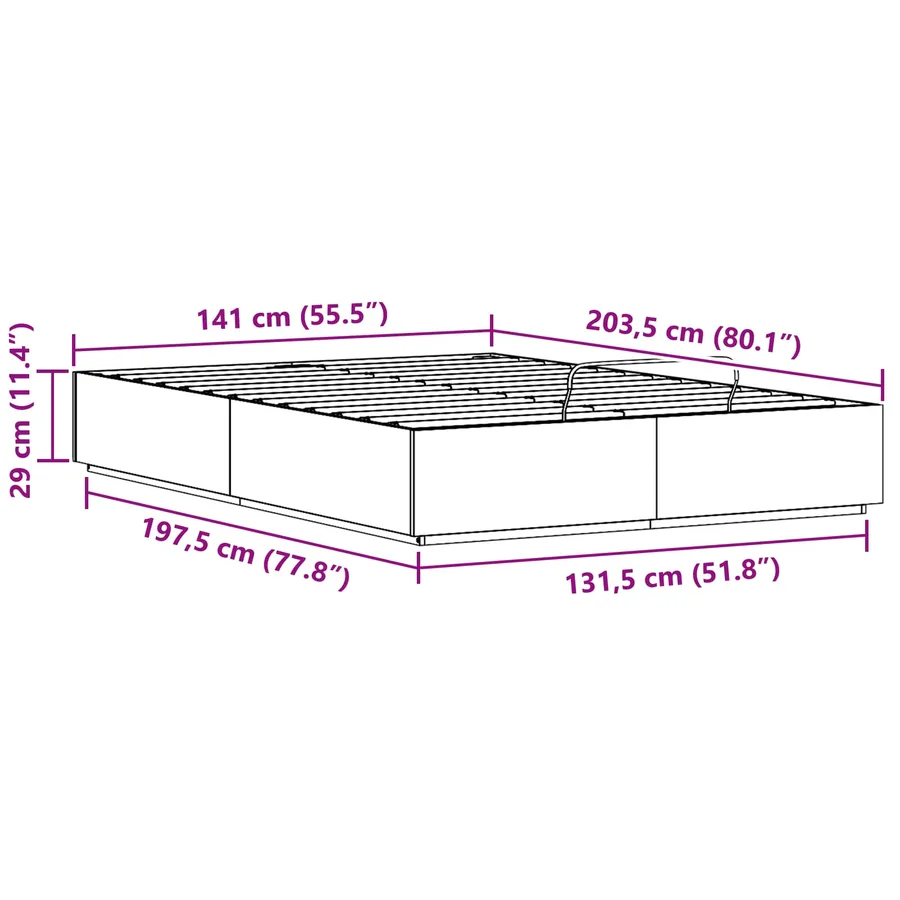 Cadre de lit ottoman avec rangement Blanc 140 x 200 cm - 11