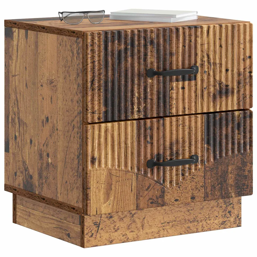 Cabinet de chevet avec tiroir Bois ancien 43 x 34,5 x 44,5 cm - 3