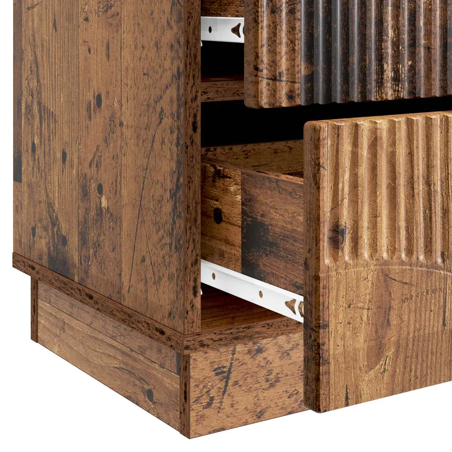 Cabinet de chevet avec tiroir Bois ancien 43 x 34,5 x 44,5 cm - 9