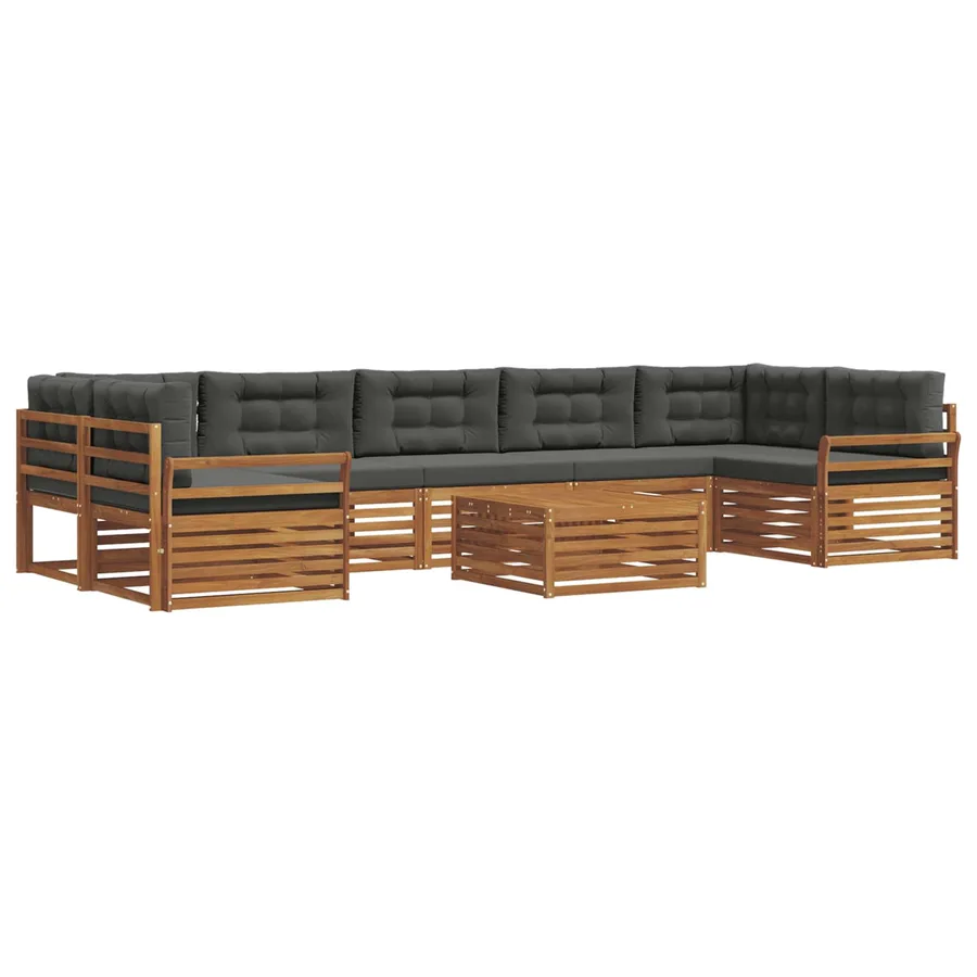 Ensemble de canapés d'extérieur 8 pcs Naturel et Anthracite - 2