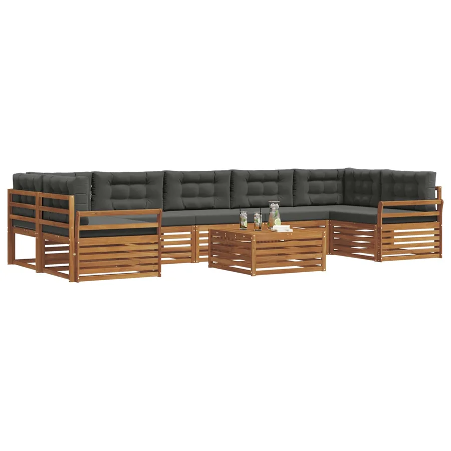 Ensemble de canapés d'extérieur 8 pcs Naturel et Anthracite - 3