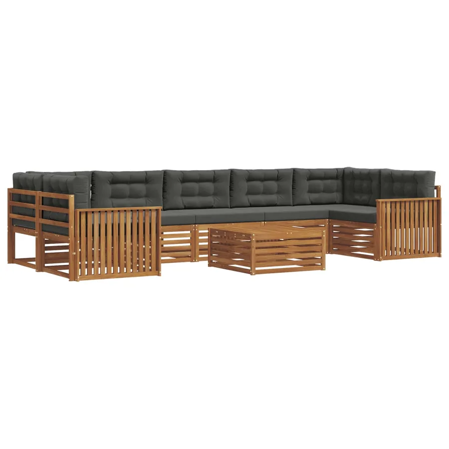 Ensemble de canapés d'extérieur 8 pcs Naturel et Anthracite - 2