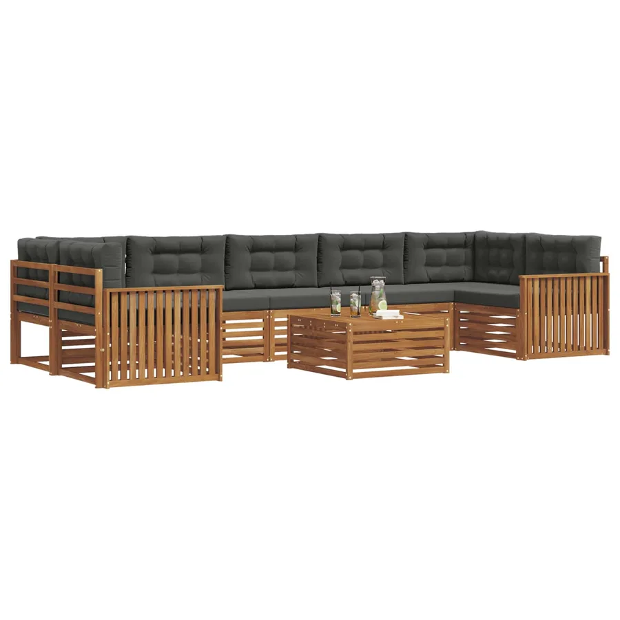 Ensemble de canapés d'extérieur 8 pcs Naturel et Anthracite - 3