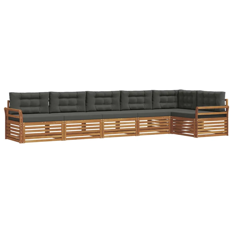 Ensemble de canapés d'extérieur 6 pcs Naturel et Anthracite - 2