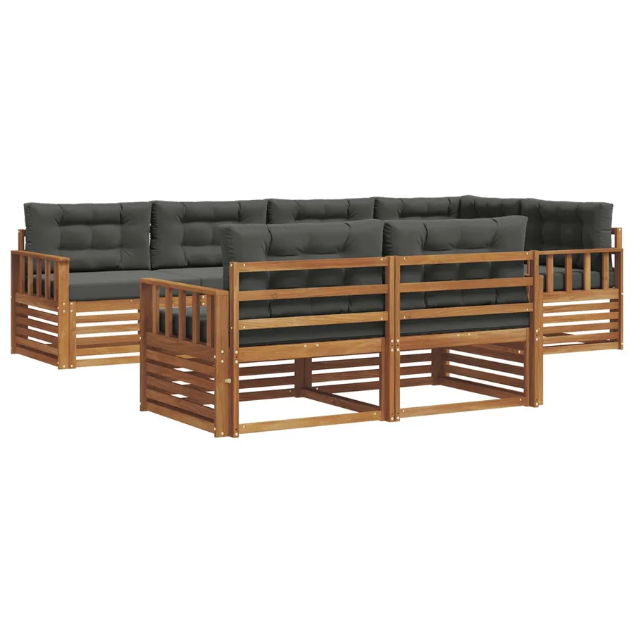 Ensemble de canapés d'extérieur 7 pcs Naturel et Anthracite - 2