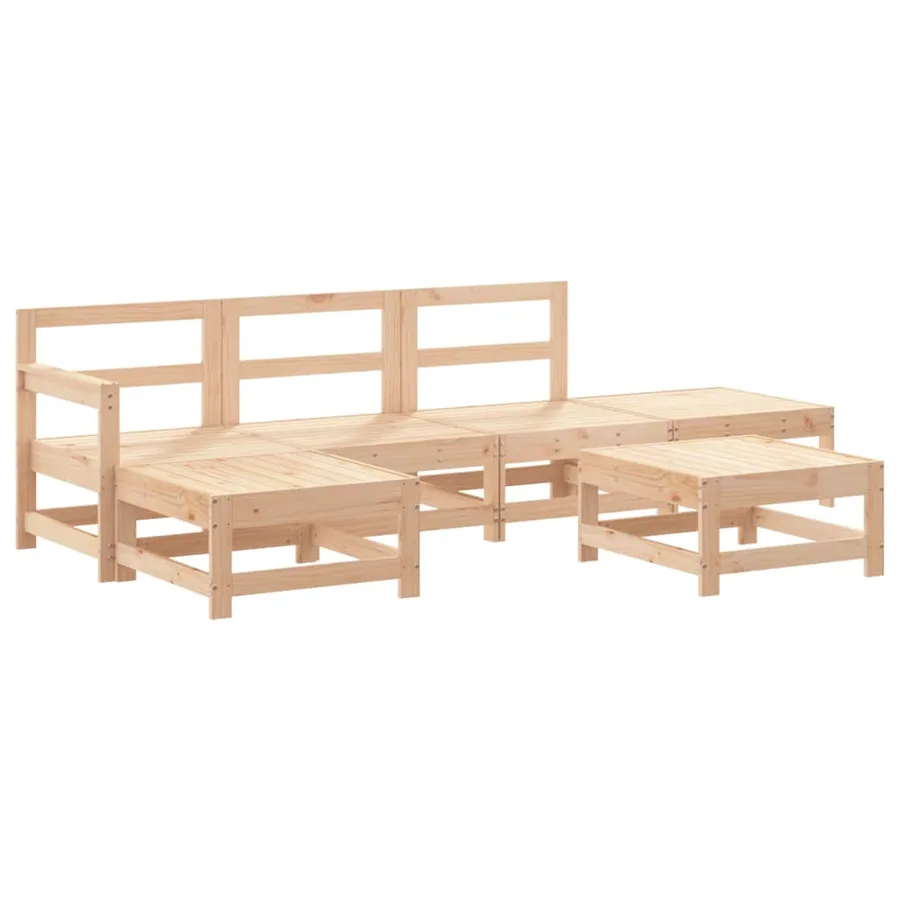 Salon de jardin 6 pcs Bois de pin massif - 2
