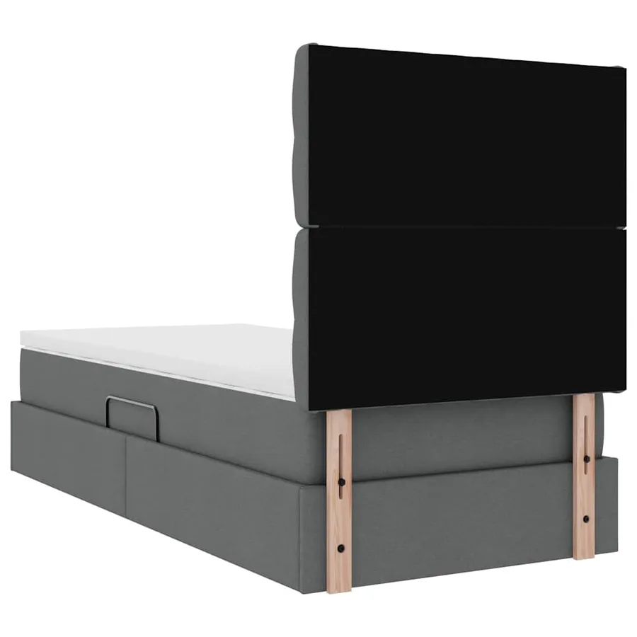 Lit de rangement LED avec matelas Gris foncé 100 x 200 cm Tissu - 12