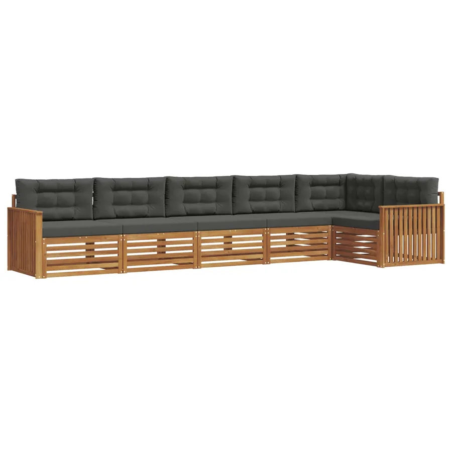 Ensemble de canapés d'extérieur 6 pcs Naturel et Anthracite - 2