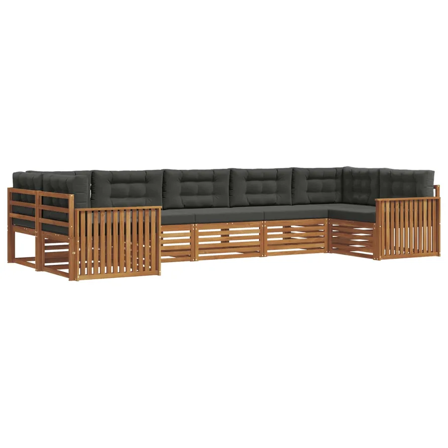 Ensemble de canapés d'extérieur 7 pcs Naturel et Anthracite - 2