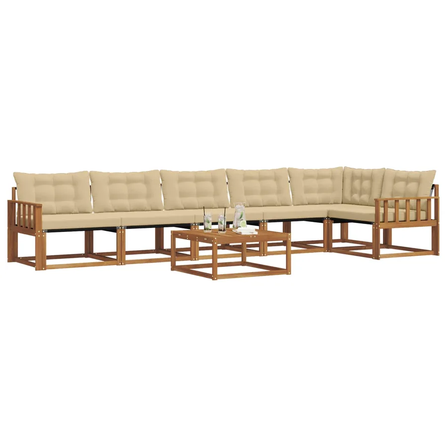 Ensemble de canapés d'extérieur 7 pcs Naturel et Beige - 3