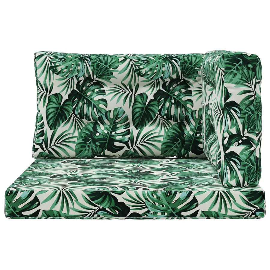 Coussin de canapé d'extérieur 3 pcs Motif feuille Polyester - 6