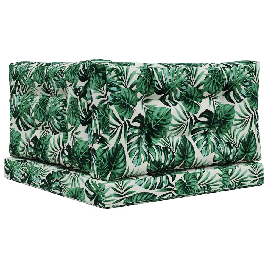 Coussin de canapé d'extérieur 3 pcs Motif feuille Polyester - 7