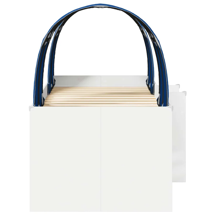 Lit avec Tunnel 4 pcs Blanc et bleu Bois d'ingénierie - 7
