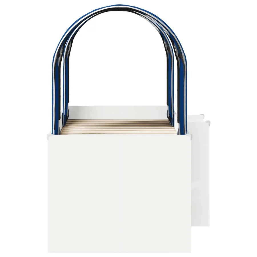 Lit avec Tunnel 3 pc Blanc et bleu Bois d'ingénierie - 7