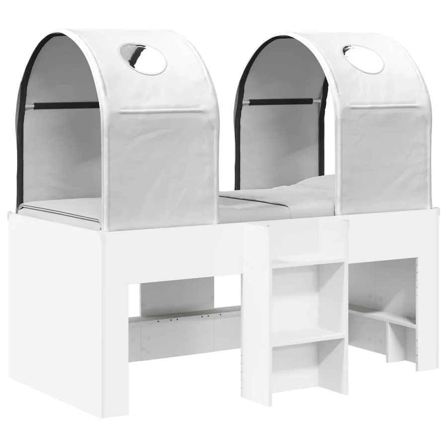 Lit avec Tunnel 3 pc Blanc Bois d'ingénierie - 2