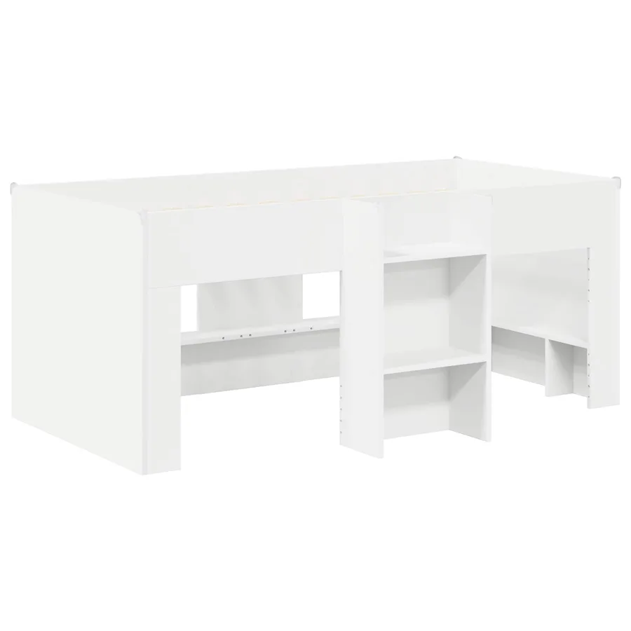 Lit avec Tunnel 3 pc Blanc Bois d'ingénierie - 4