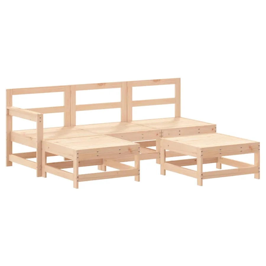 Salon de jardin 5 pcs bois massif de pin - 2