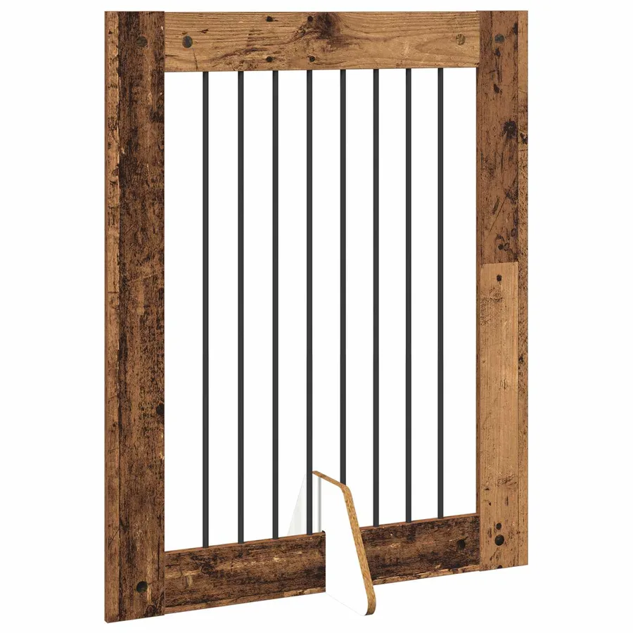 Porte de chien pliable avec supports 2 pcs Bois ancien 160,5 cm - 4