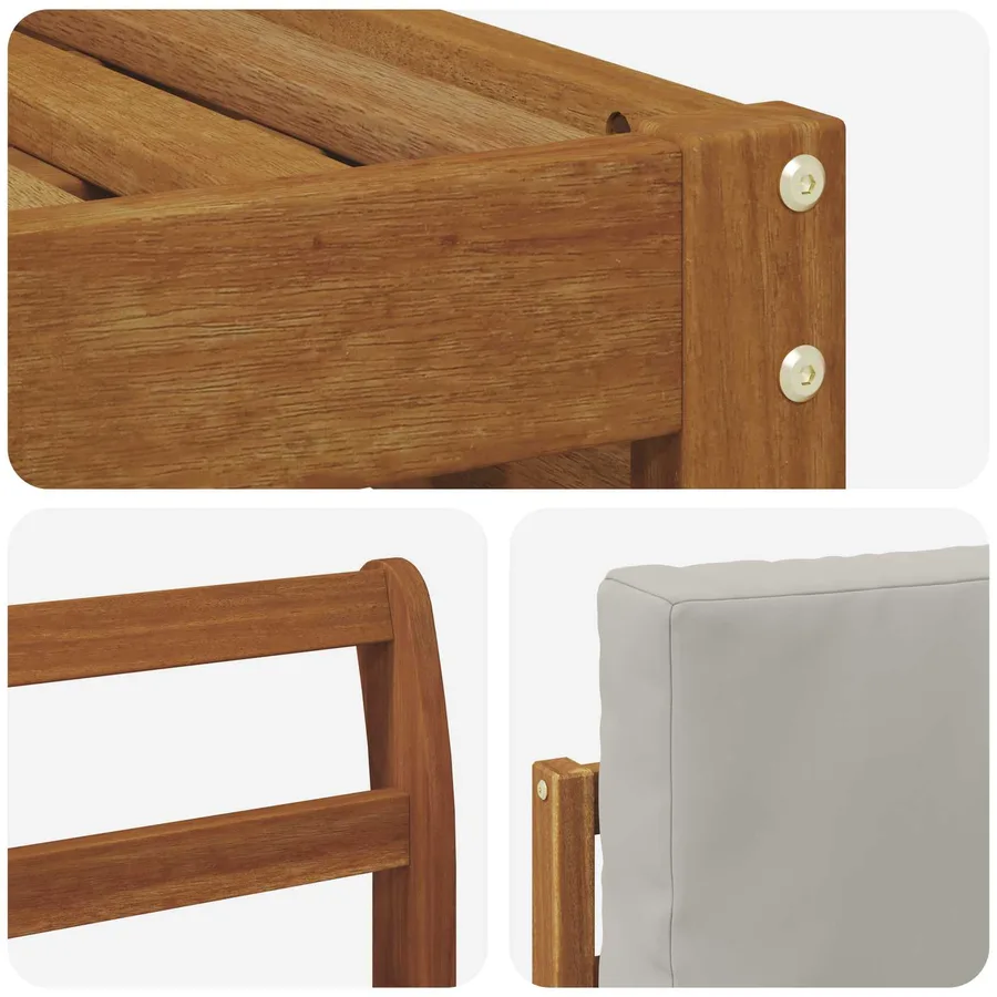 Ensemble de canapé d'angle 6 pcs Gris Naturel et Clair - 6