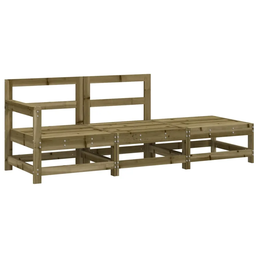 Salon de jardin 3 pcs bois de pin imprégné - 2