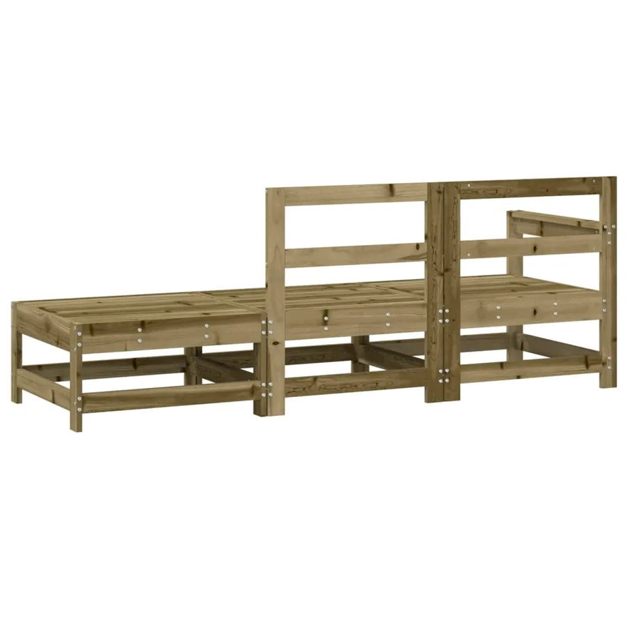 Salon de jardin 3 pcs bois de pin imprégné - 6